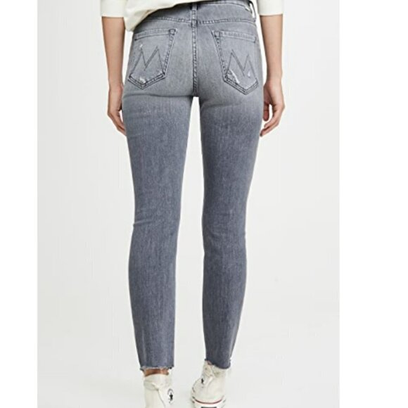Mother The Looker High Waist Nick Fray Ankle Skinny Jeans in Grey Size 25 - Picture 2 of 9